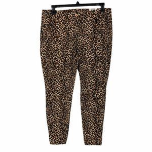 INC Jeans Womens Leopard Print Skinny Mid Rise
